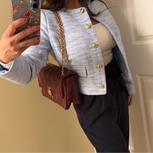 Flash sale JCrew blue blazer jacket size 4 petite office career work going out